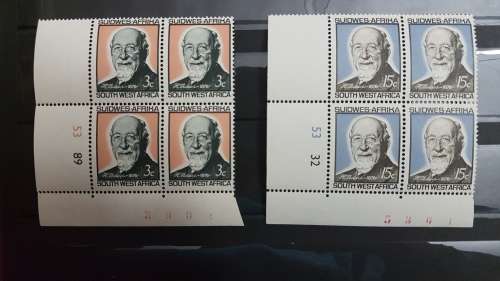 SWA  1966  90th Birthday of Dr Vedder MNH C/Blocks of 4 SACC 229-230