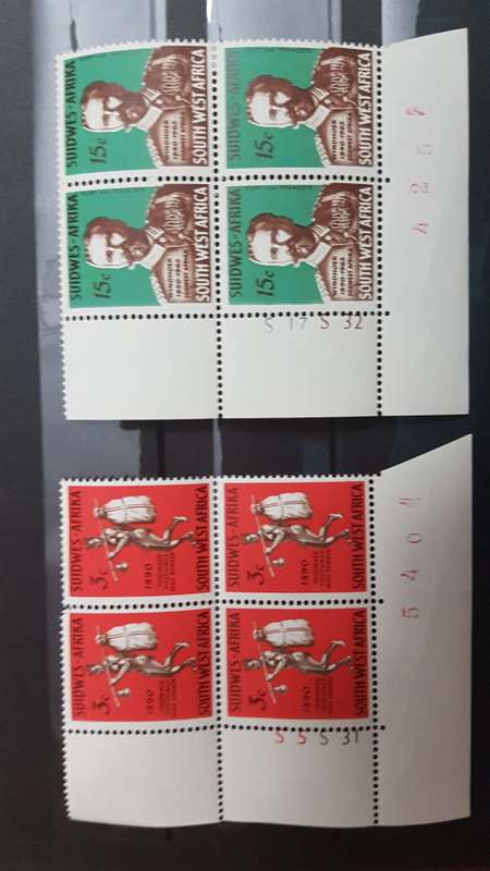 SWA  1965  75th Anniversay of Windhoek MNH C/Blocks of 4 SACC 227-228