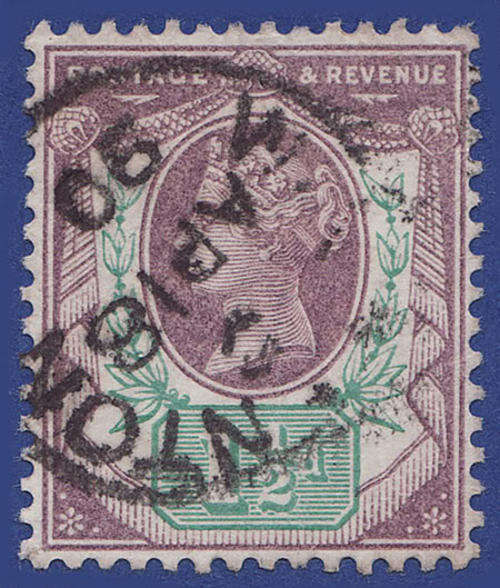 ***QUEEN VIC 1887 1-1/2d DULL PURPLE&PALE GREEN SG 198 V. F.USED*SUPERB CDS & VERY GOOD COLOUR****