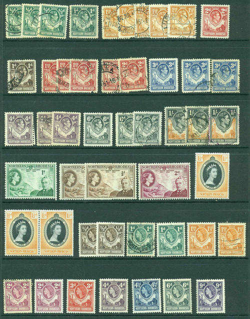 *** NORTHERN RHODESIA NICE LOT OF 48 MNH & F.U. - GOOD VALUE HERE !!!!SEE SCAN FOR DETAILS!!!
