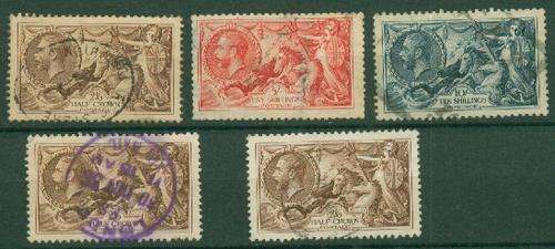 *** GB KGV "SEAHORSES" - 2/6 - 10/- - F.U. SELECTION!!!!SEE SCANS!!