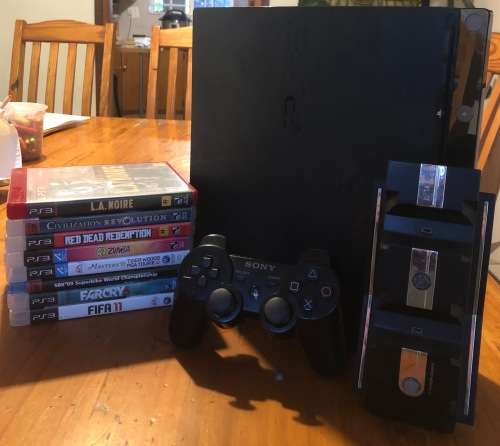 PS3 Slim 250GB Console Bundle with 8 Games and OEM Controller