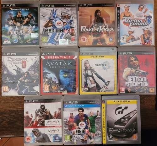 500 GB PS3 Super Slim Console Bundle with 11 Games and Original Controller