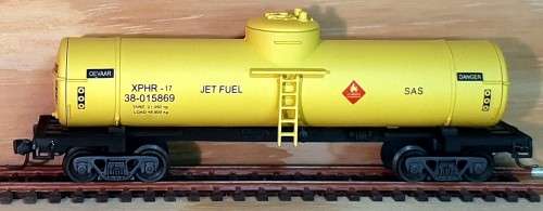 SAR Frateschi jet fuel tanker fully asembled with Kadee couplers