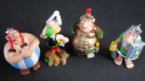 HIGHLY COLLECTIBLE ASTERIX, OBELIX, ROMAN COMMANDER AND ROMAN SOLDIER SOLD TOGETHER