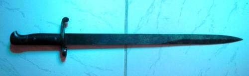 VERY RARE AND LARGE BRITISH PATTERN 1887 MARK III "SWORD BAYONET". BLADE HAS NO FULLER. MADE IN 1888