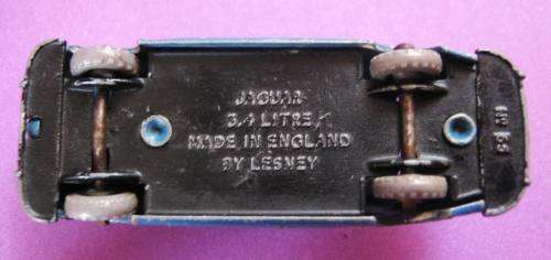 SCARCE NO 65A "JAGUAR" 3.4 LITRE SALOON FROM MATCHBOX LESNEY, ENGLAND. NOT DINKY OR CORGI.