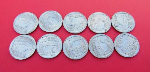 TEN 1994 PRESIDENTIAL INAUGURATION R5 COINS IN EXCELLENT CONDITION.