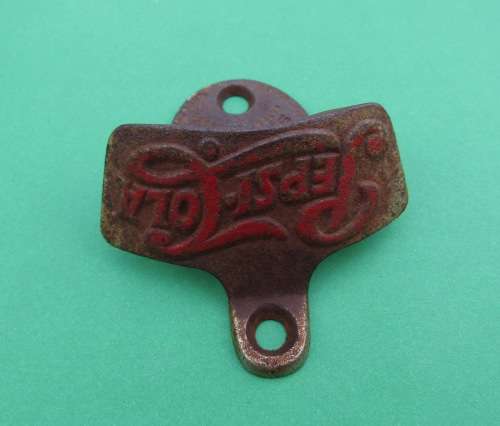RARE `PEPSI-COLA` METAL ICE-BOX BOTTLE OPENER. VINTAGE, GENUINE AND ORIGINAL.
