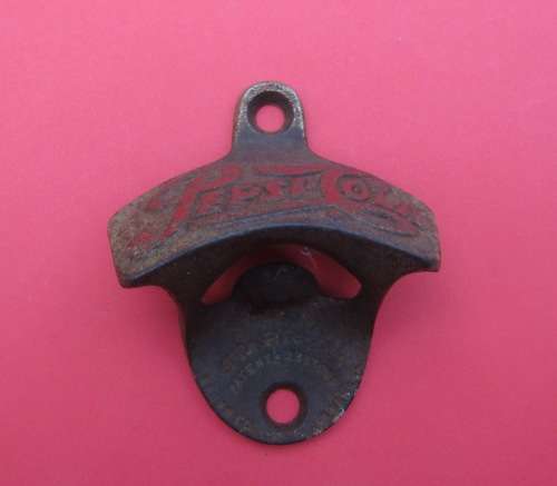 RARE `PEPSI-COLA` METAL ICE-BOX BOTTLE OPENER. VINTAGE, GENUINE AND ORIGINAL.