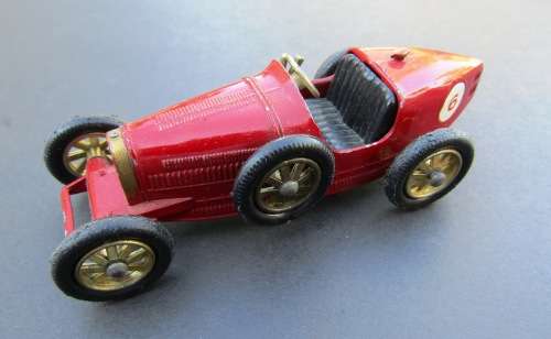 RARE VINTAGE DIE-CAST METAL BUGATTI RACER IN RED BY `LESNEY MATCHBOX` FROM ENGLAND. NOT DINKY TOY.