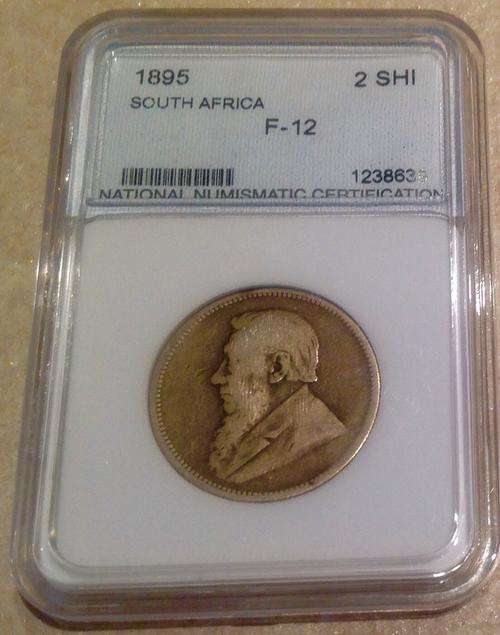 1895 ZAR 2 Shilling Encapsulated