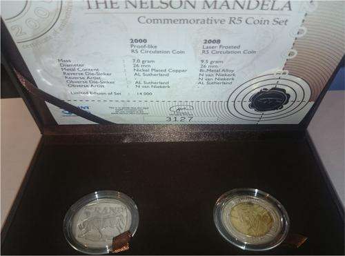 ####  The Nelson Mandela Commemorative R5 Coin Set  ####  Limited Edition 14 000 Sets