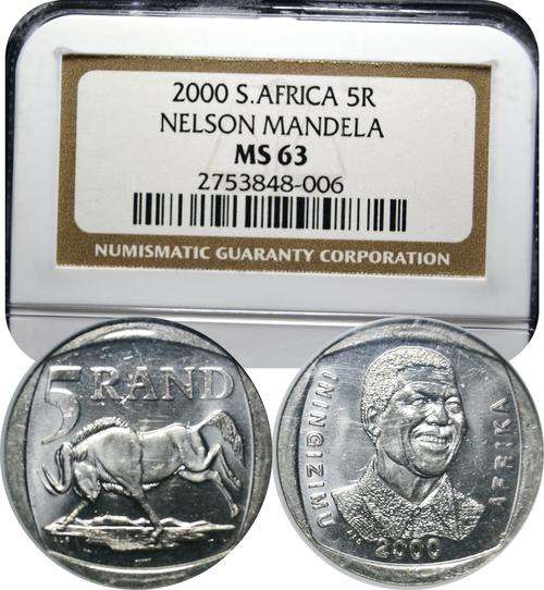 Nelson Mandela 2000 R5 NGC Graded MS63