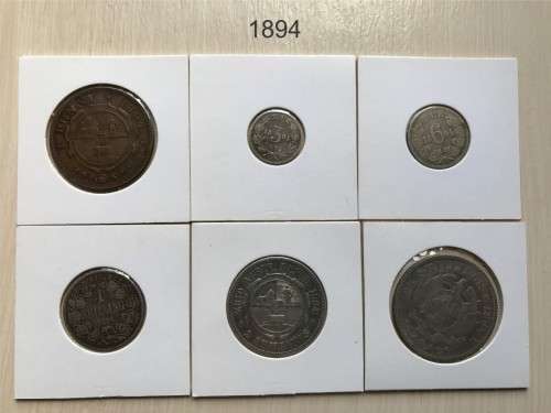 ZAR 1894 Complete Coin Set 1D 3P 6P 1S 2S 2.5S