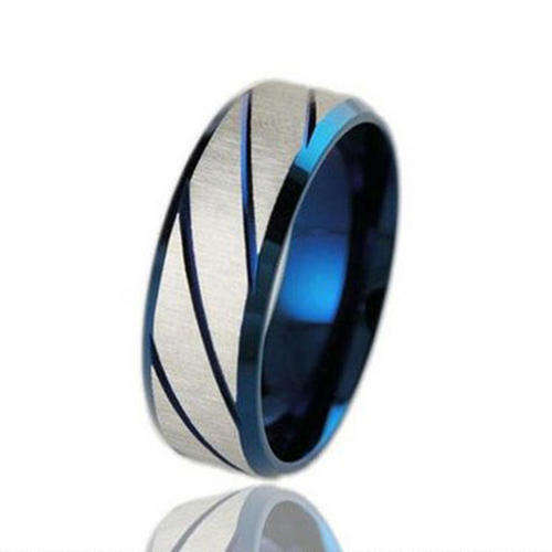 Blue Titanium Steel Ring Size 10