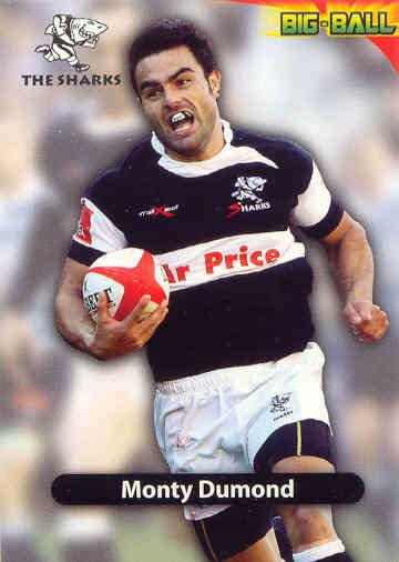 2010 Big ball rugby card collection - Monty Dumond base card TS 19