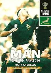2011 BIG BALL RUGBY WORLD CUP COLLECTION - MARK ANDREWS MAN OF THE MATCH CARD NR 169