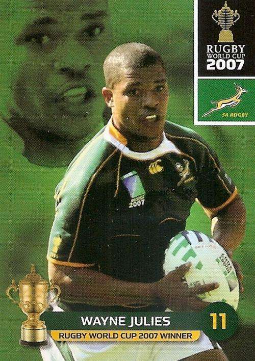 2011 BIG BALL RUGBY WORLD CUP COLLECTION - WAYNE JULIES BASE CARD NR 156