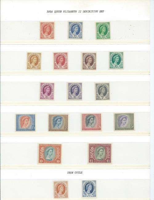 Rhodesia Nyasaland 1954 Def issue UM full set R1500!!!!