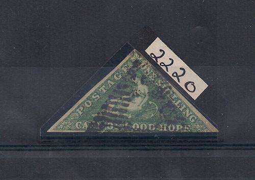 Cape of Good Hope triangle SG 8a Deep dark green 1s (used)  R6000 with cert.