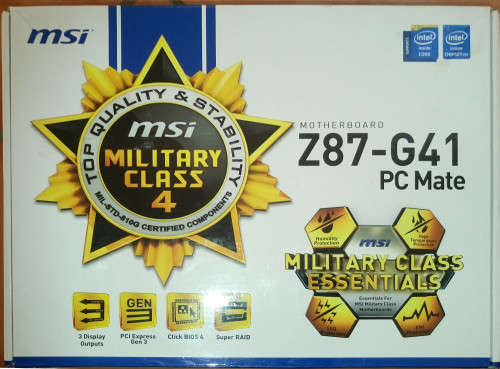 MSI Z87-G41 PC Mate LGA 1150 Intel Z87 HDMI SATA 6Gb/s USB 3.0 Cross Fire Haswell ATX Motherboard