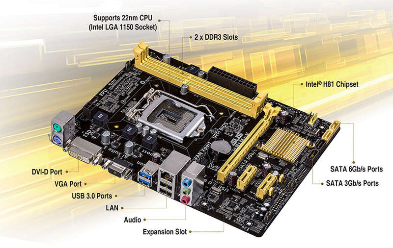 ASUS H81M-K LGA 1150 Intel H81 SATA 6Gb/s USB 3.0 uATX Intel Motherboard
