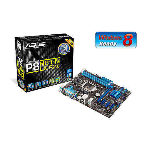 ASUS P8H61-M LX  R2.0 LGA 1155 Intel H61 Micro ATX Intel Motherboard with UEFI BIOS