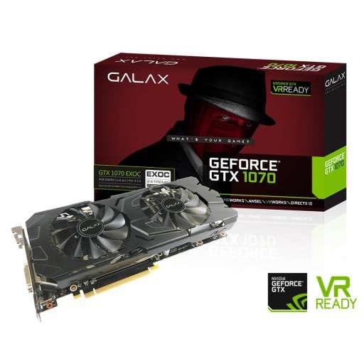 Galax GeForce GTX 1070 EX 70NSH6DHL4XE  8GB GDDR5 PCI-E 3.0 Desktop Graphics Card