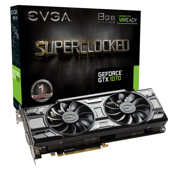 EVGA GeForce GTX 1070 SC GAMING, 08G-P4-5173-KR, 8GB GDDR5, ACX 3.0 & Black Editio