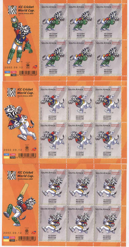 RSA 2002 ICC CRICKET WORLD CUP COMPLETE SET OF SHEETS