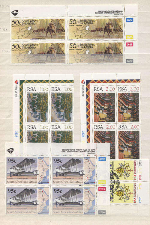 RSA MNH control blocks SEE SCANS BELOW 6 sets   1994/95 2000