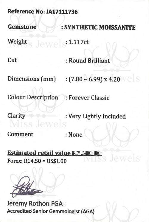 1.117ct Forever Classic Moissanite