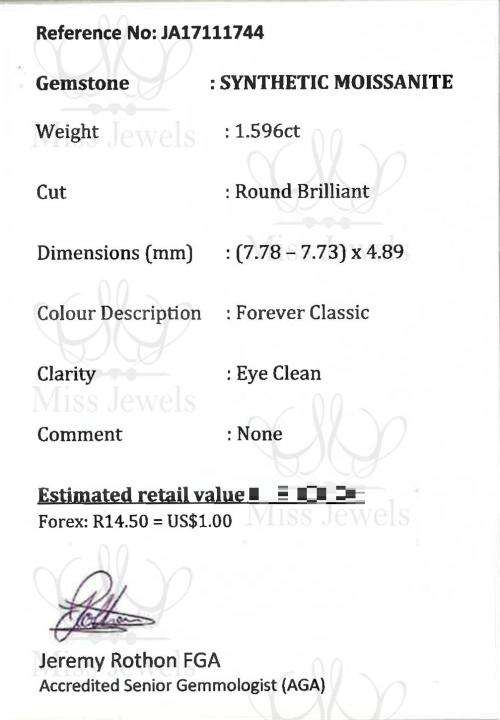 1.596ct Forever Classic Moissanite