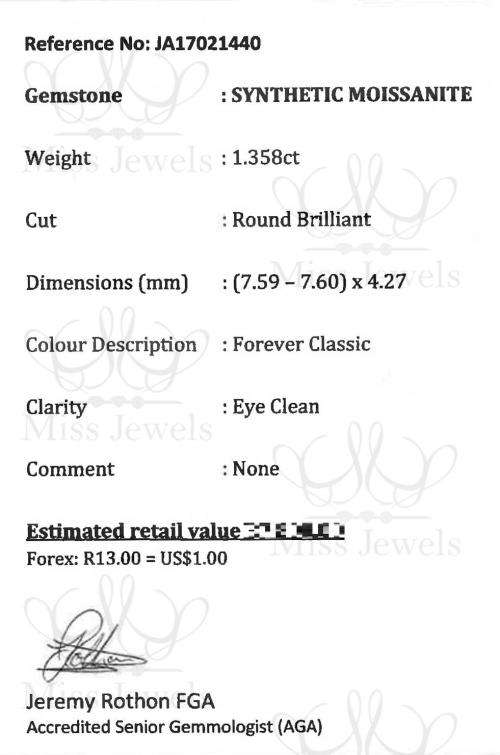 1.358ct Forever Classic Moissanite
