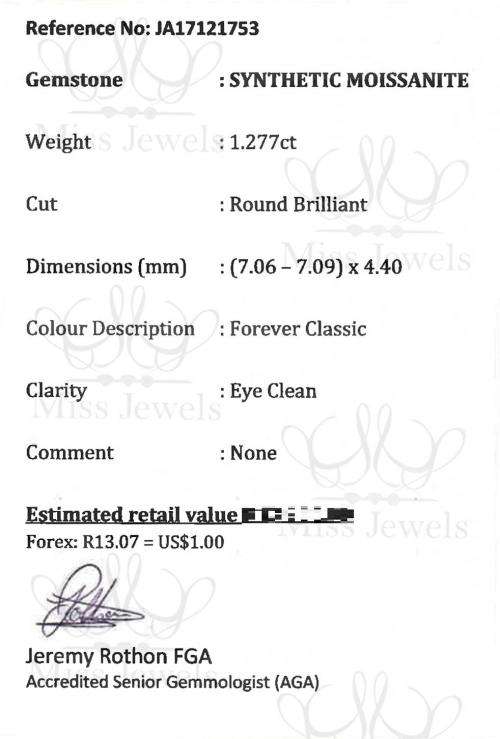 1.277ct Forever Classic Moissanite