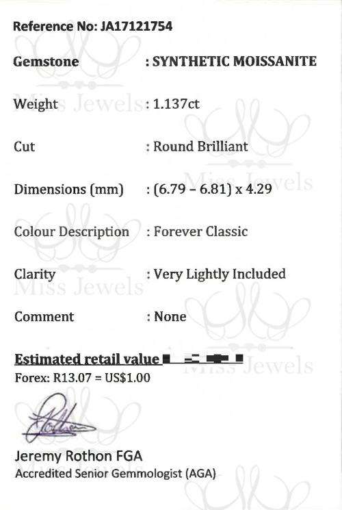 1.137ct Forever Classic Moissanite