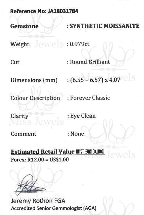 0.979ct Forever Classic Moissanite