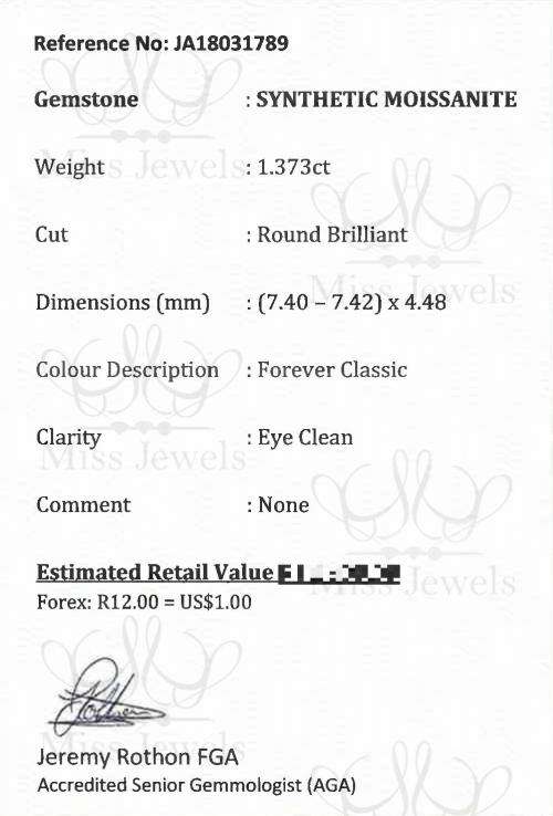 1.373ct Forever Classic Moissanite