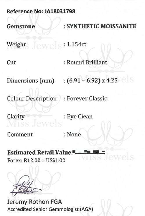 1.154ct Forever Classic Moissanite