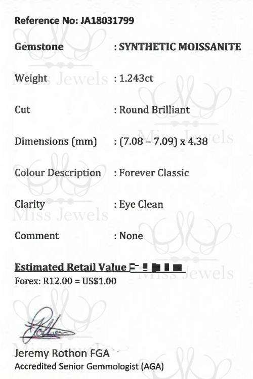1.243ct Forever Classic Moissanite