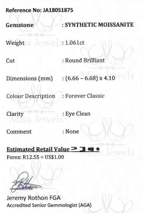 1.061ct Forever Classic Moissanite