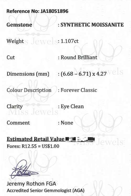 1.107ct Forever Classic Moissanite