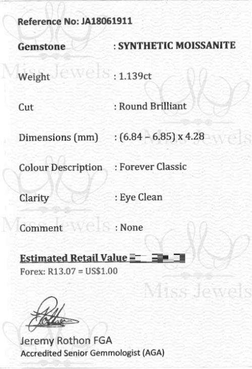 1.139ct Forever Classic Moissanite