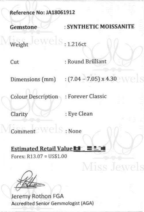 1.216ct Forever Classic Moissanite