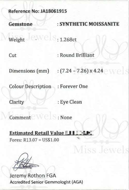1.268ct Forever One Moissanite