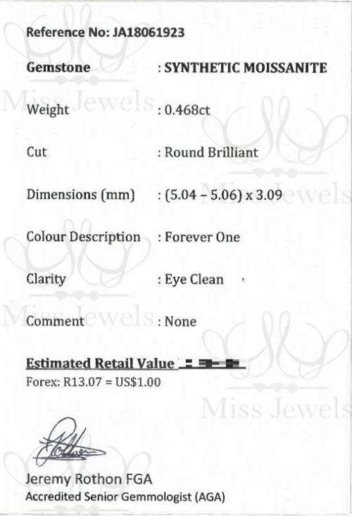 0.468ct Forever One Moissanite