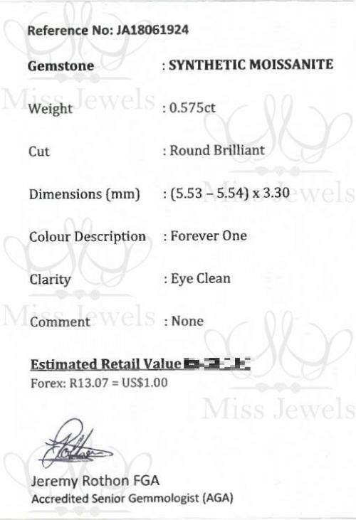0.575ct Forever One Moissanite