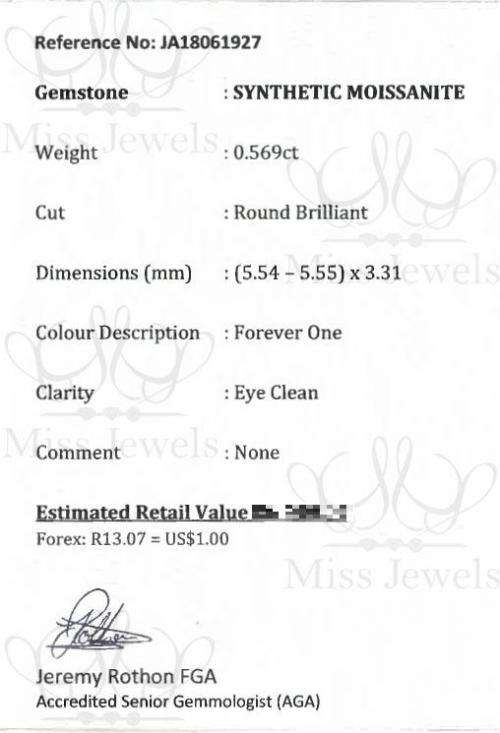 0.569ct Forever One Moissanite