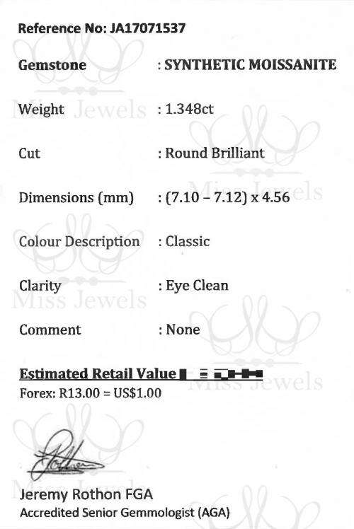 1.348ct Classic Moissanite